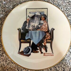 Gorham Norman Rockwell Plate in Cream